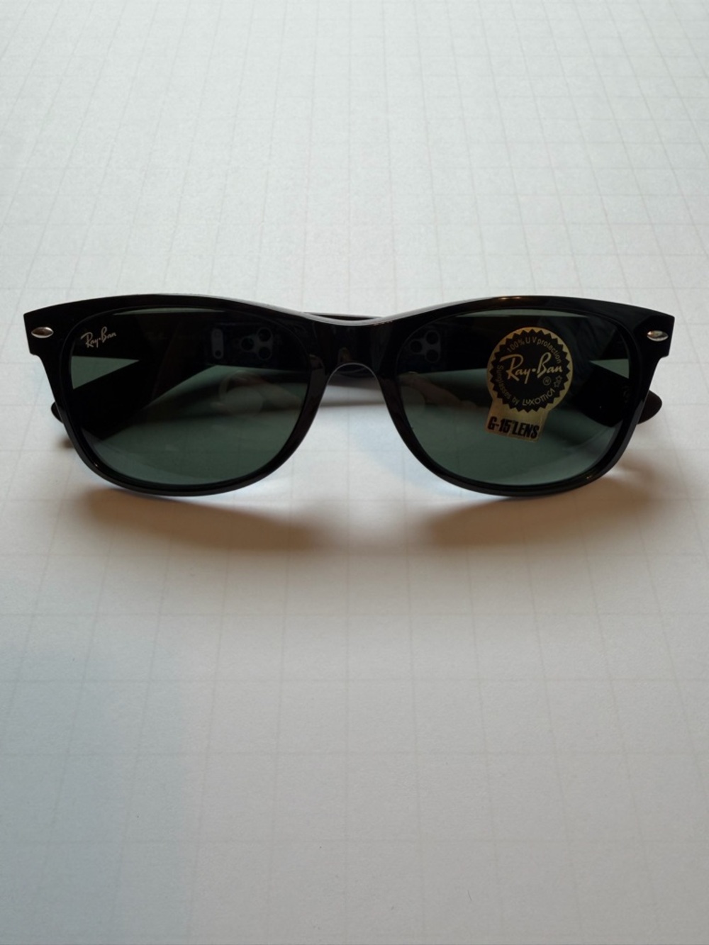 Ray-Ban Black Sunglasses with Dark Green Lenses